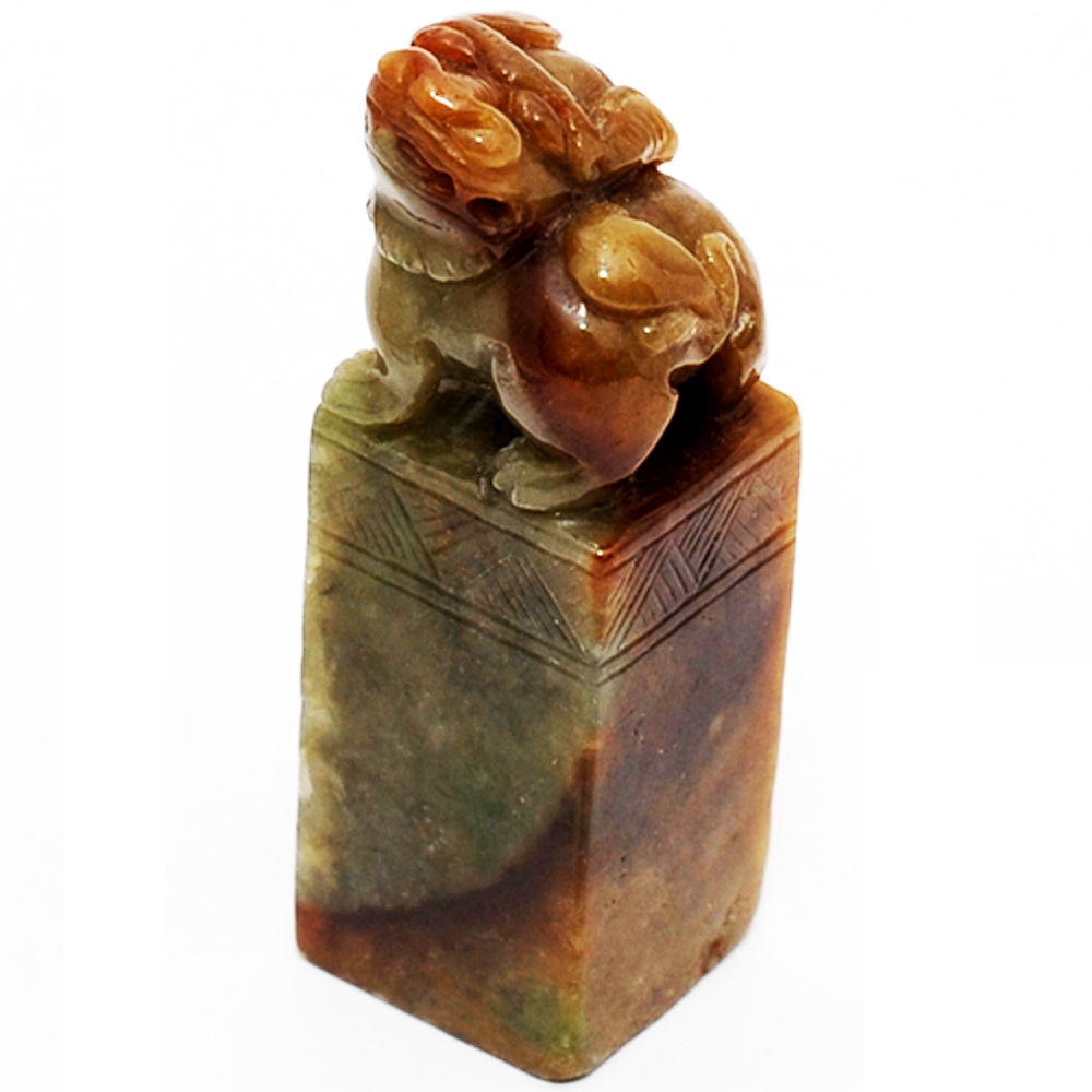 貔貅天然三彩玉印石【十方】114968