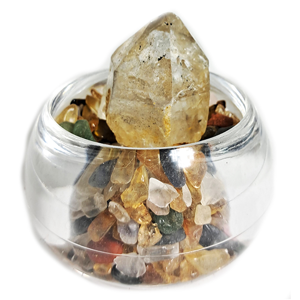 水晶柱水帶財{開運旺財}聚寶盆【十方】127325