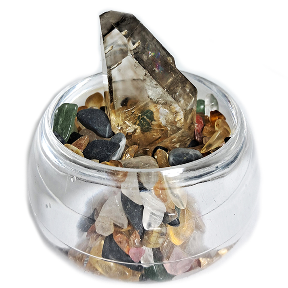 水晶柱水帶財{開運旺財}聚寶盆【十方】127550