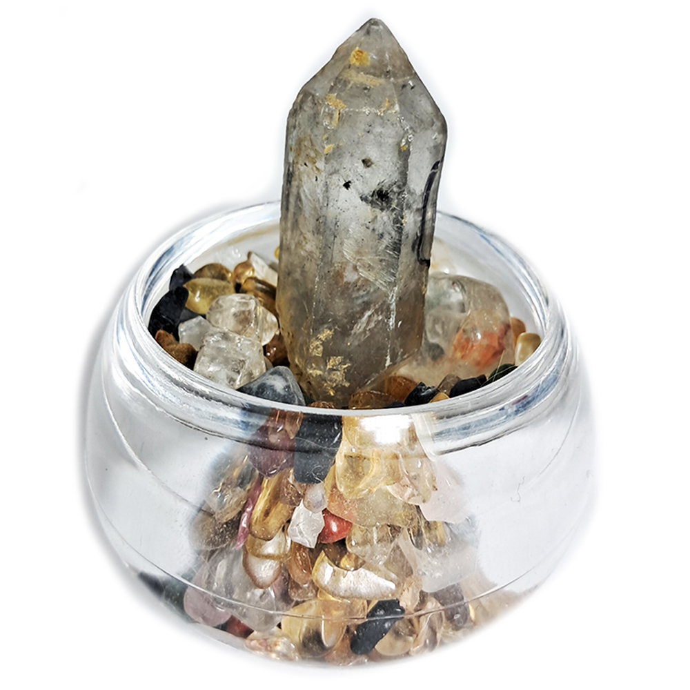 水晶柱水帶財{開運旺財}聚寶盆【十方】127318