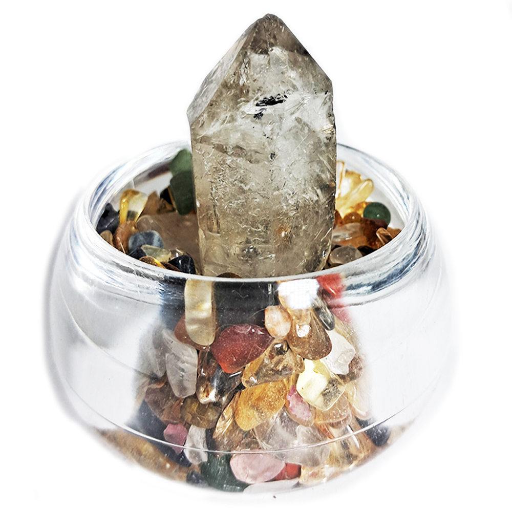 水晶柱水帶財{開運旺財}聚寶盆【十方】127323