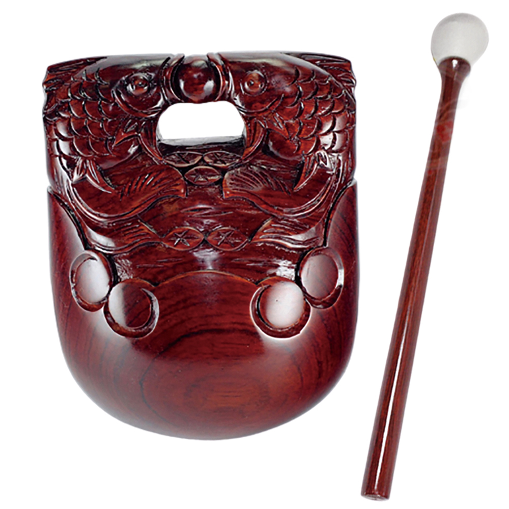 紅木{精雕雙魚}木魚4吋【十方】132839