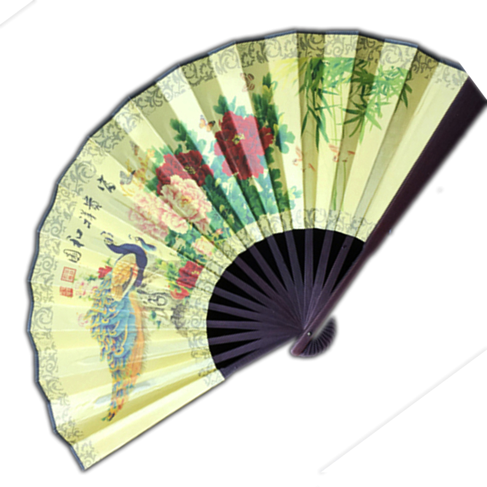 富貴祥和緞布竹扇(33公分)【十方】130829