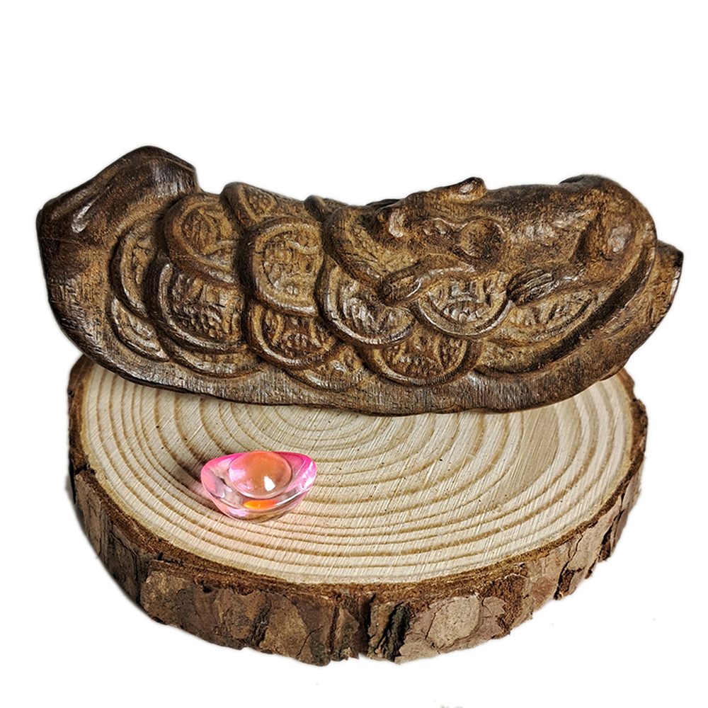 金錢鼠{土沉木雕}【十方】132671