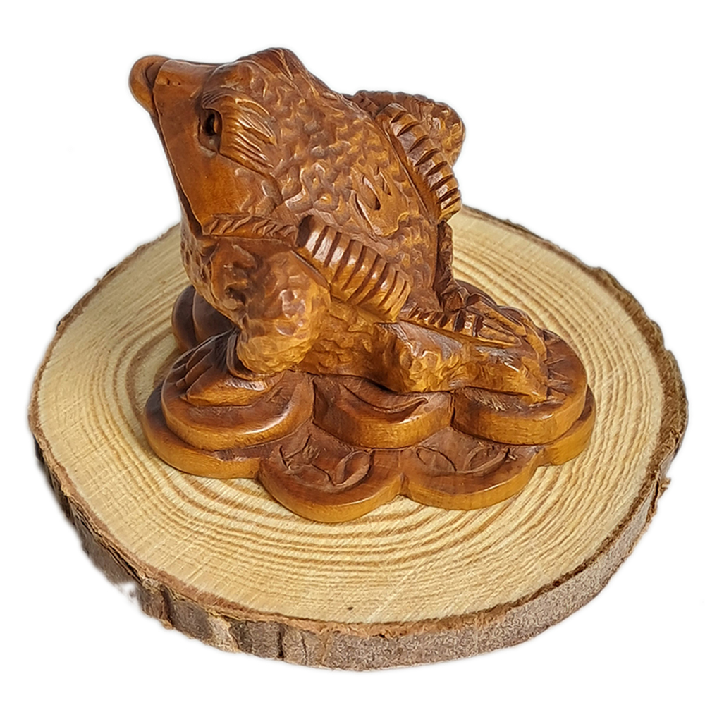 咬錢蟾蜍{黃楊木雕}開運精品【十方】132872