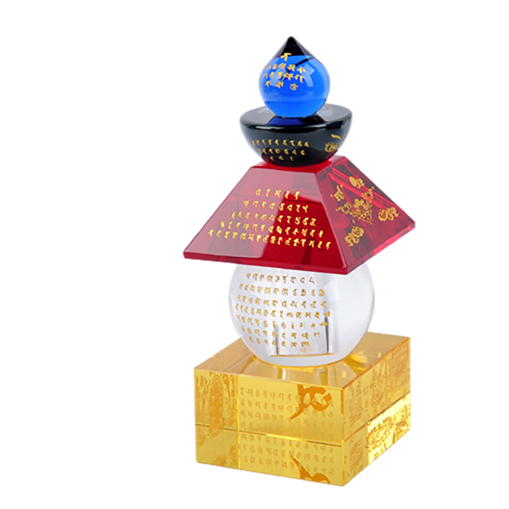 五輪塔 佛眼 寶篋印五行水晶塔高12.5【十方】136645