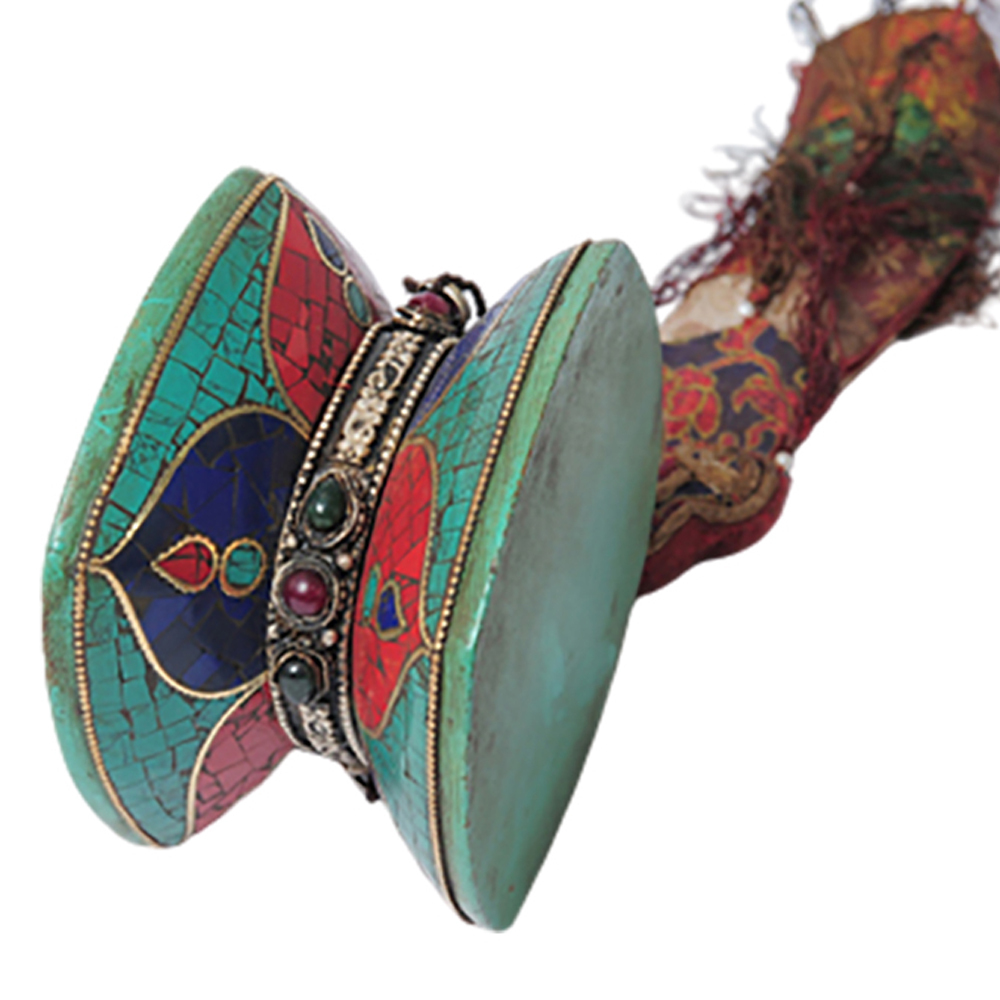 手鼓 蓮花 鑲綠松石【十方】136868