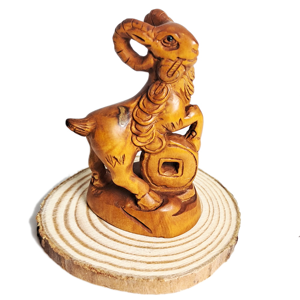 三陽開泰 黃楊木精雕【十方】136893