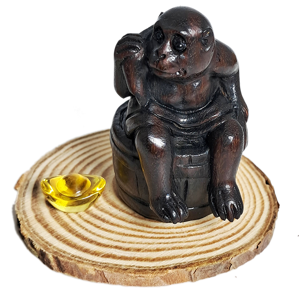 招財猴{檀木}開運精品【十方】139633