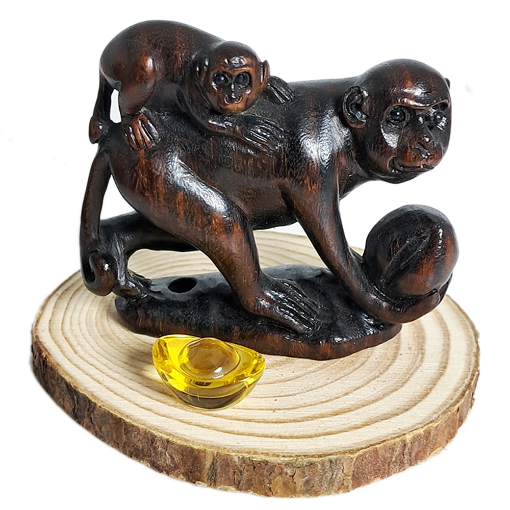 招財猴{檀木}開運精品【十方】139630