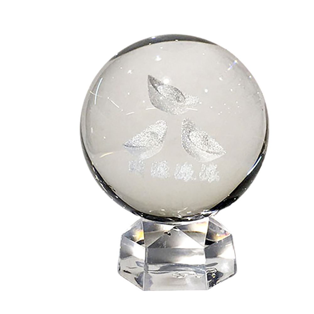 財源滾滾元寶水晶球 50mm+壓克力座【十方】142609