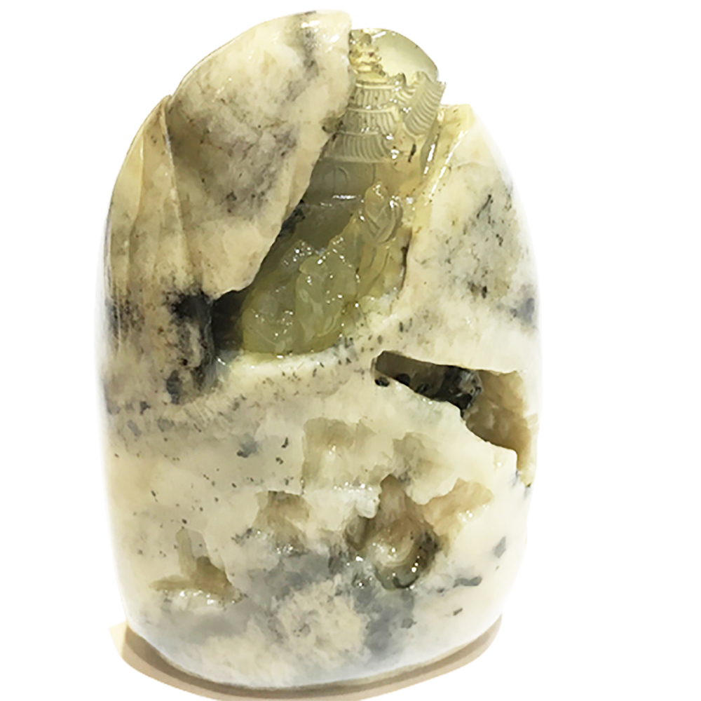 蹬高望月 凍石巧雕8.7*5.6*4.3公分【十方】144033