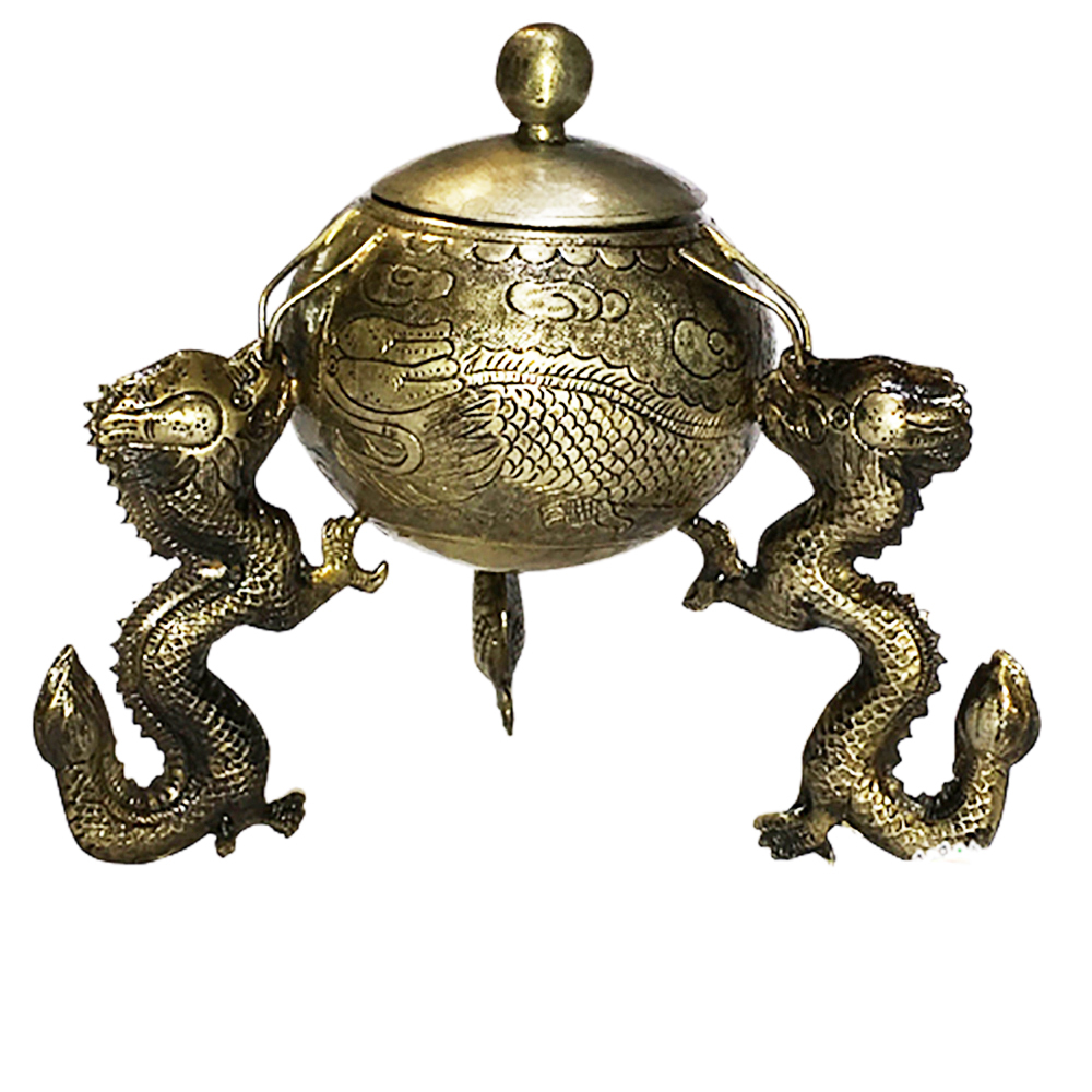 祥龍古銀 寶鼎 寶罐 11*10.6公分【十方】144027