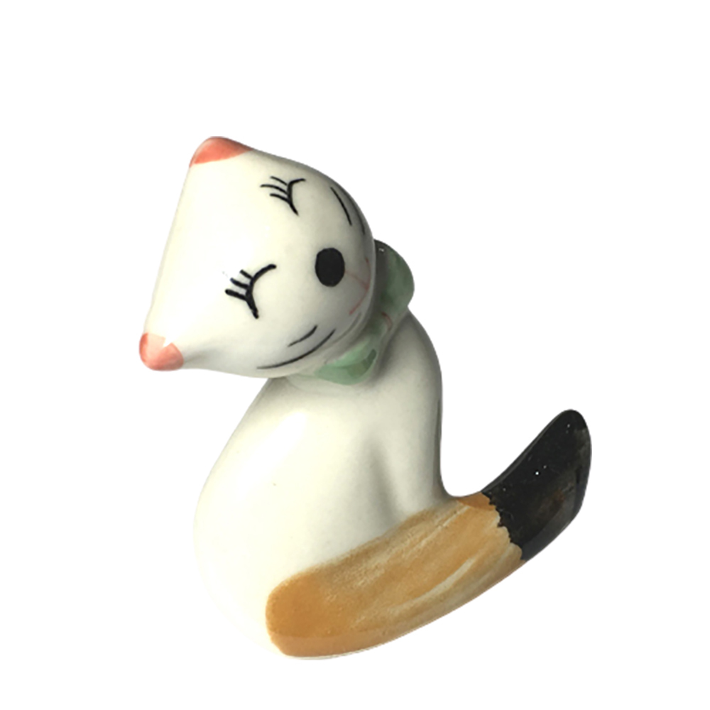 招財 貓咪 陶瓷 擺件高4公分【十方】145370