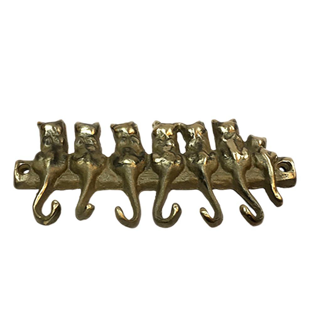 俏皮貓咪 銅製 壁掛勾約16*7公分【十方】145587