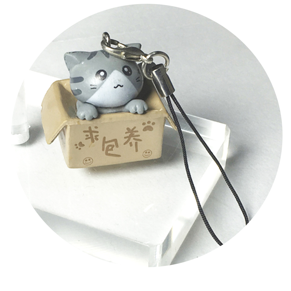 招財 求包養Q灰貓咪 掛飾 9公分【十方】145376