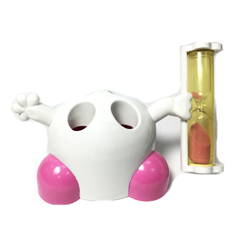 沙漏+粉紅色牙刷架高9公分【十方】145833