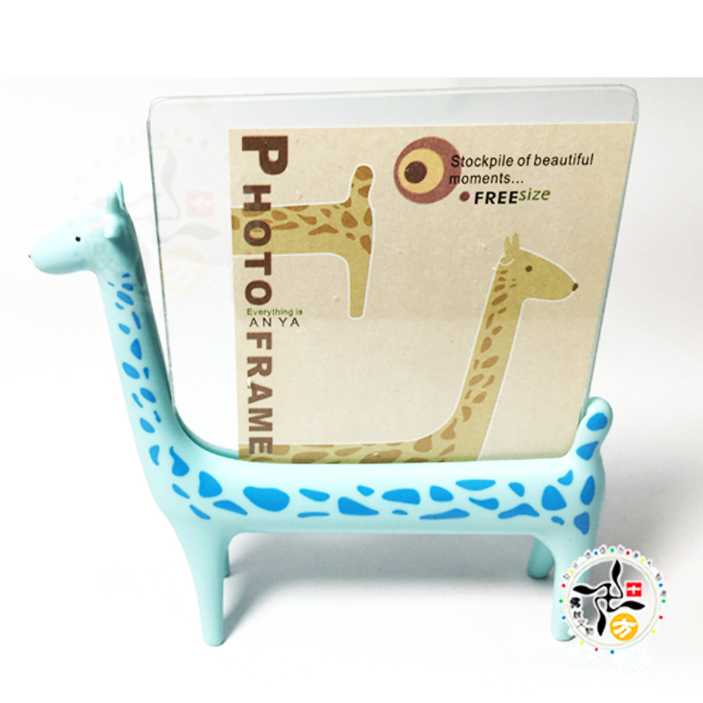 長頸鹿 青色 相框架高11.3公分【十方】145826
