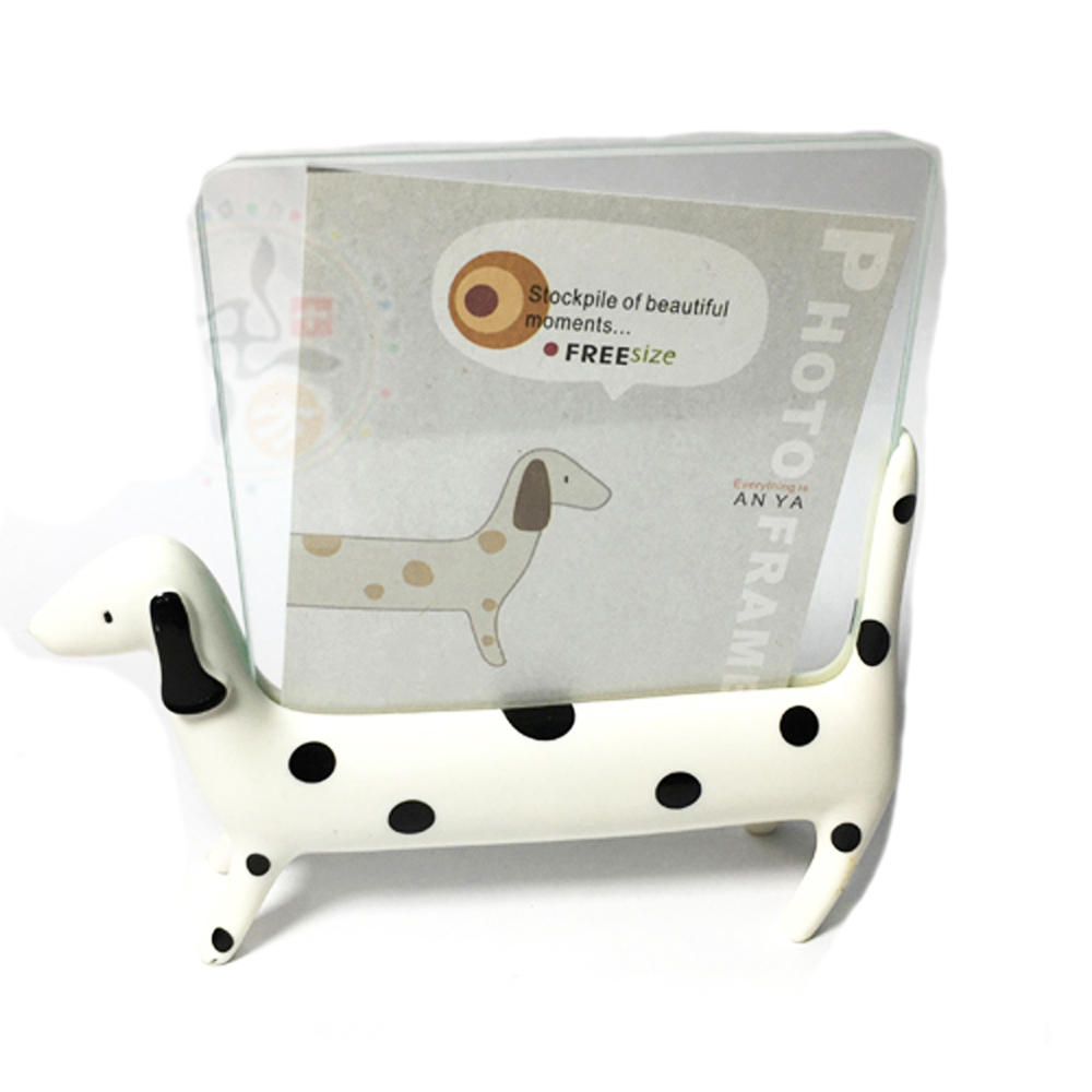 大麥丁狗白色 相框架高11.3公分【十方】145825