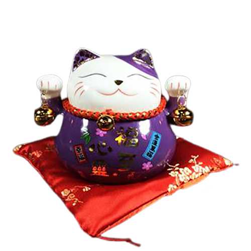 招財貓 福至心靈 紫色撲滿【十方】【十方】146954