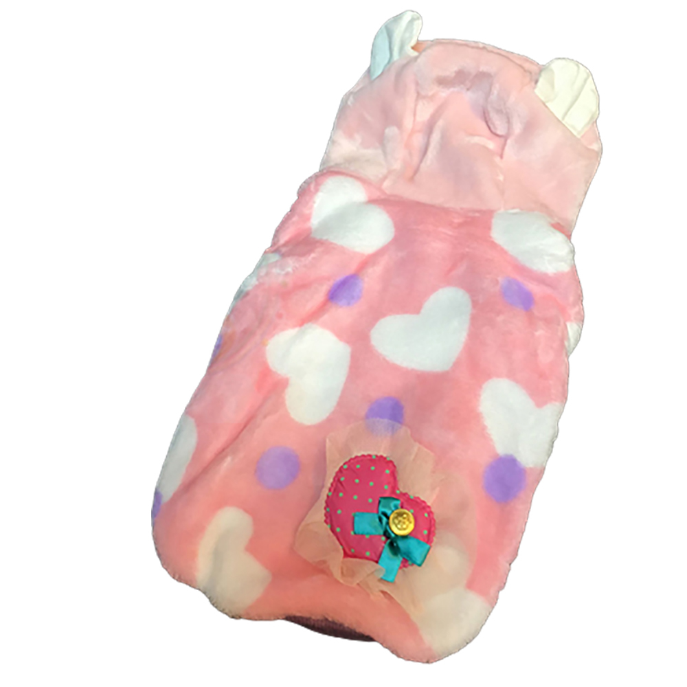 粉紅愛心裝寵物衣服M【十方】147291