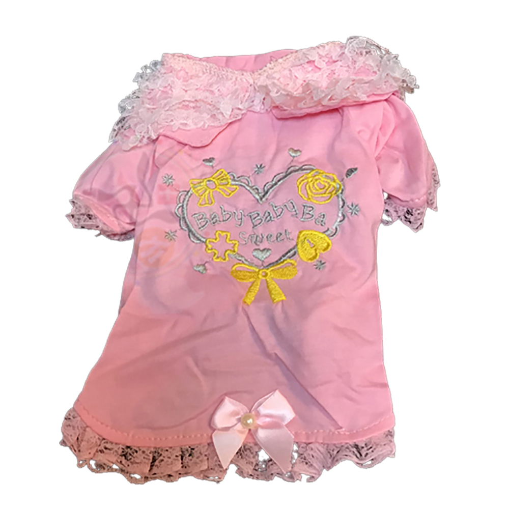 愛心粉紅洋裝寵物衣服M【十方】147305