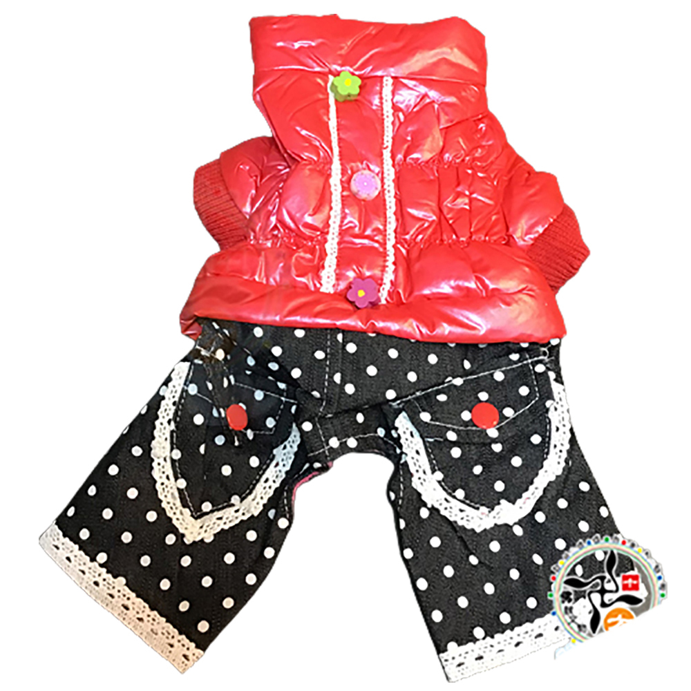 紅衣黑點點酷裝寵物衣服S【十方】147312