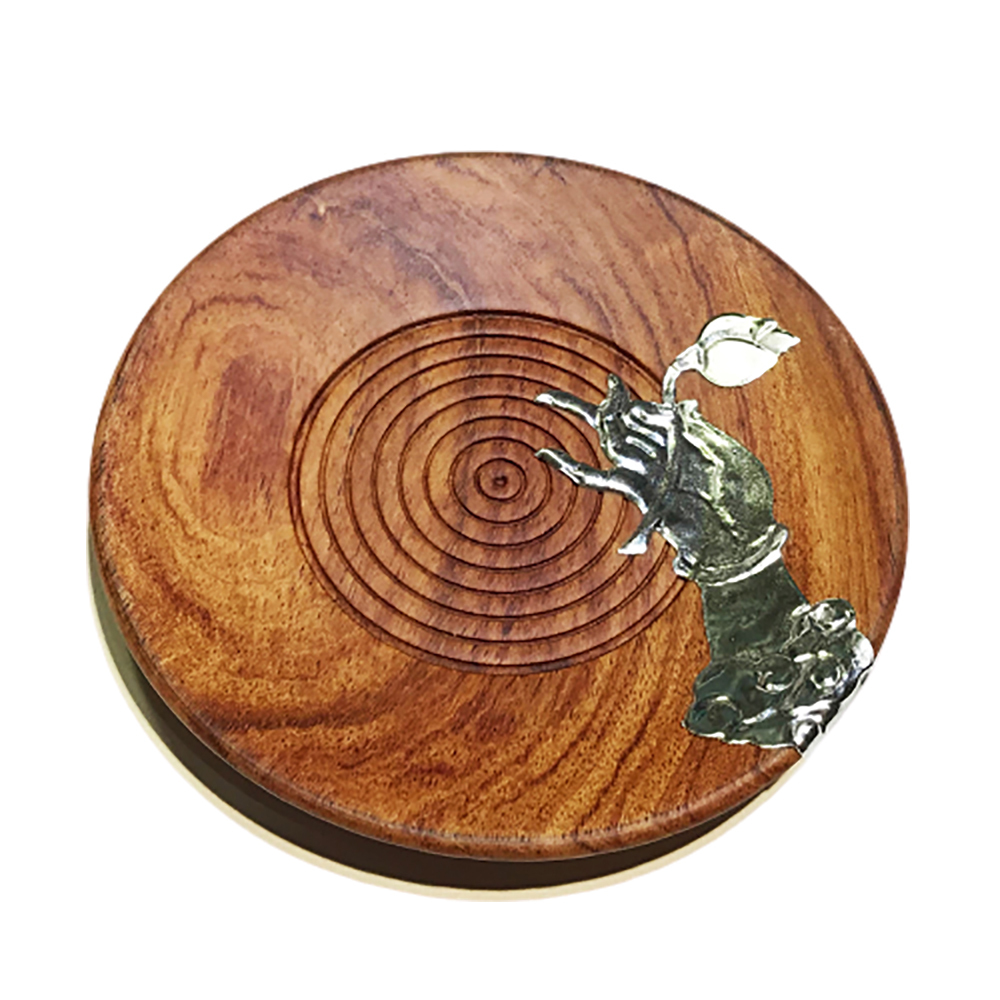 佛手獻花 花梨木小盤10公分【十方】147729