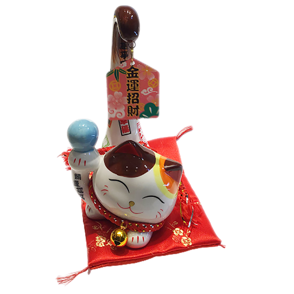 金運招財貓長尾貓15公分【十方】148506
