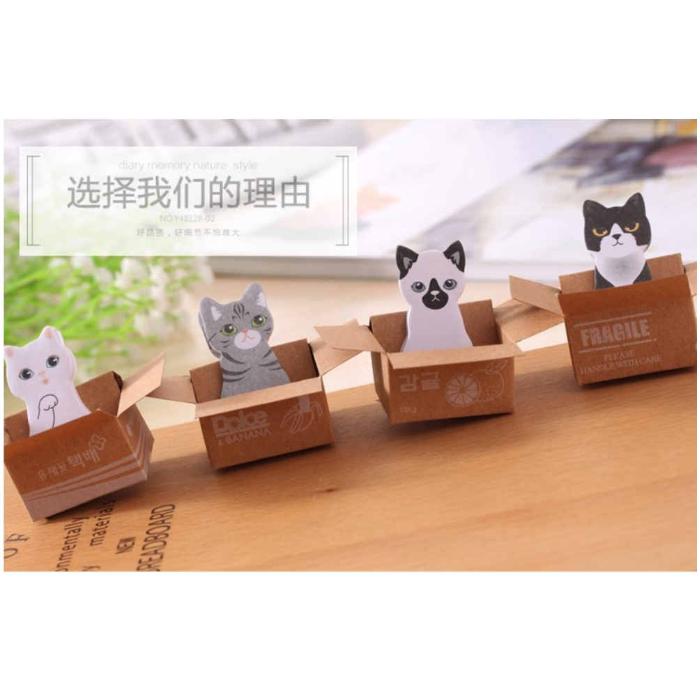 橘貓坐紙箱 創意便利貼【十方】149557