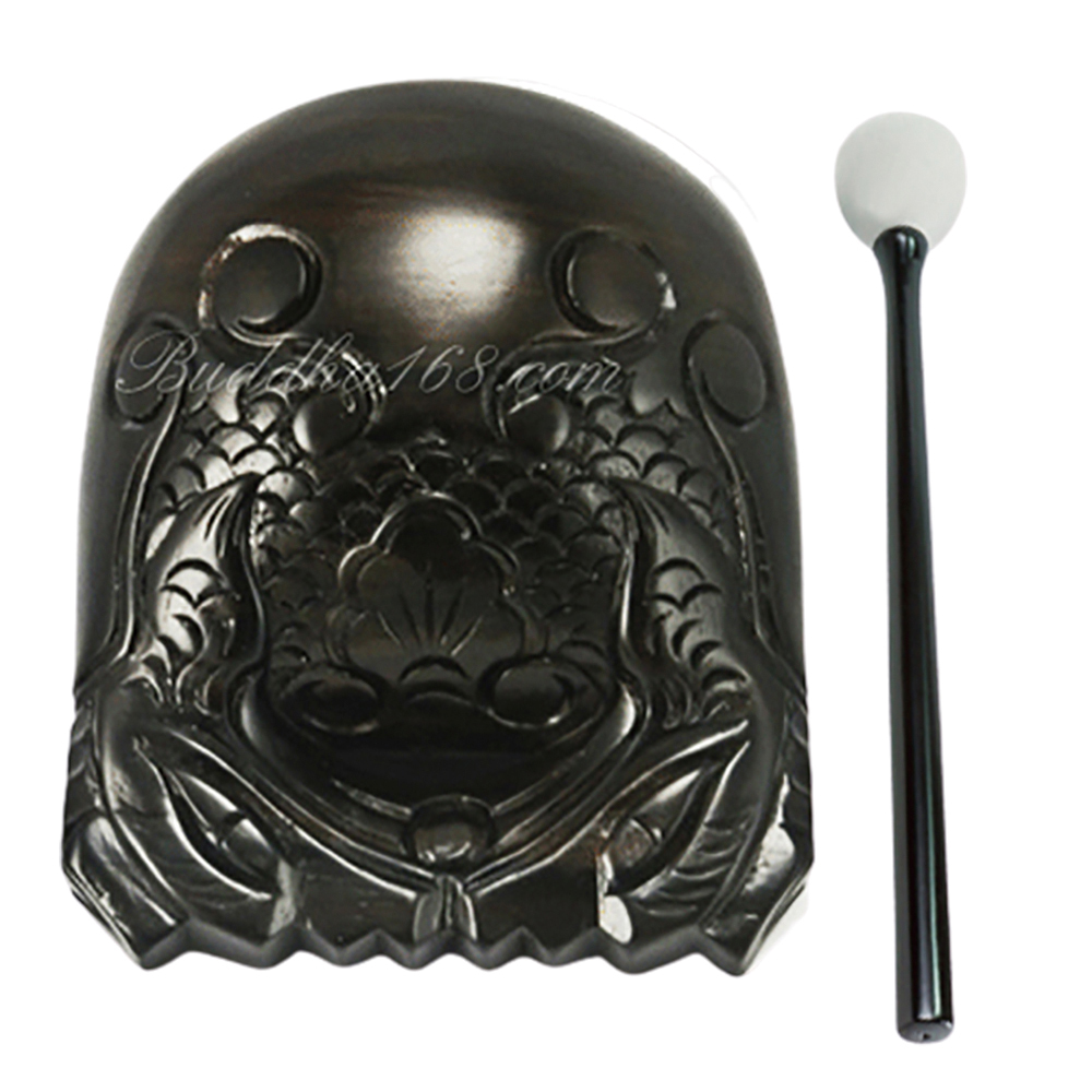 黑檀龍雕木魚3.5吋附木魚棒【十方】150497