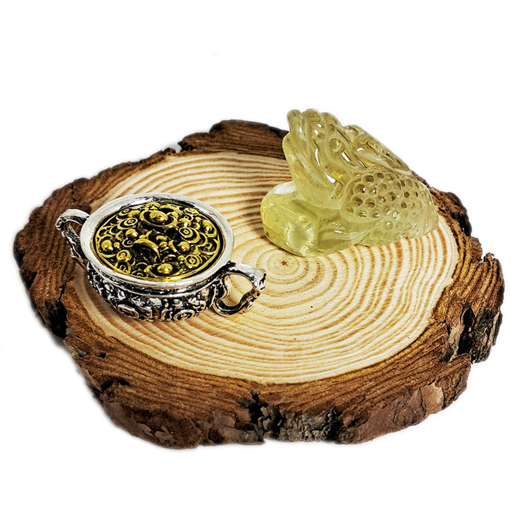 三腳金蟾蜍檸檬黃水晶&聚寶盆【十方】149943