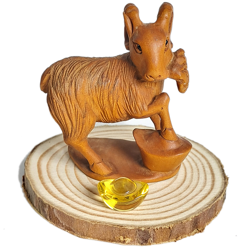 三陽開泰招財羊{黃楊木雕}開運精品【十方】150241