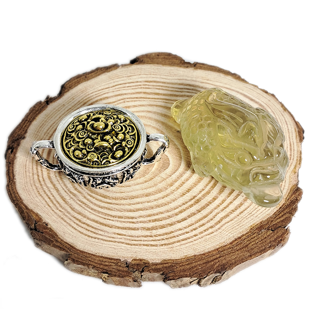 三腳金蟾蜍檸檬黃水晶&聚寶盆【十方】149959