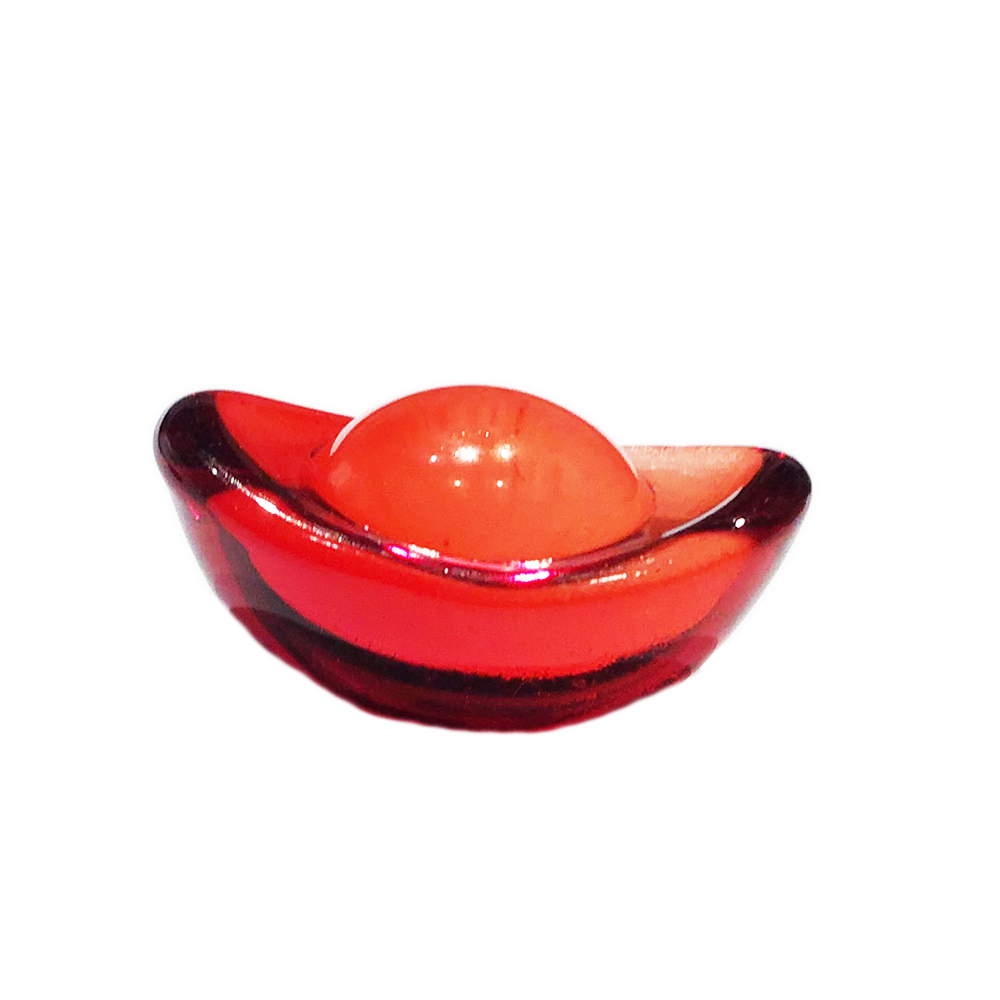 紅水晶琉璃元寶3.5公分【十方】150615