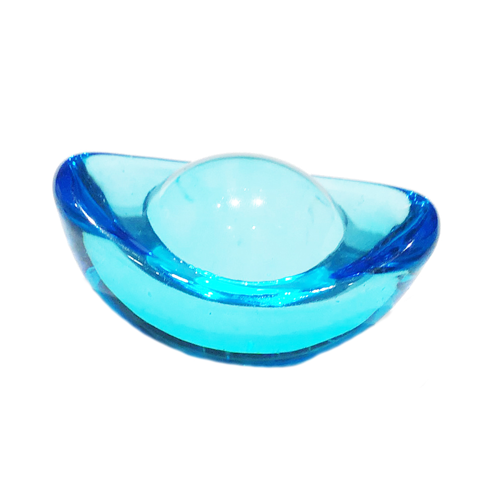 青水晶琉璃元寶3.5公分【十方】150613