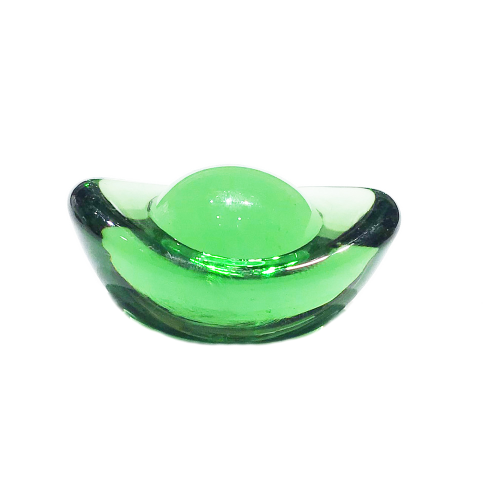 綠水晶琉璃元寶3.5公分【十方】150614