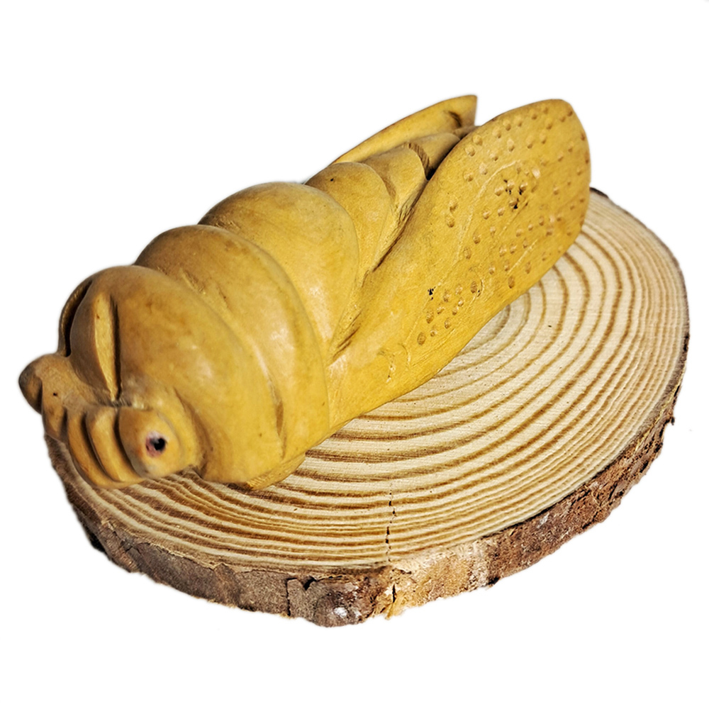 秋蟬 {黃楊木雕}開運精品【十方】150850