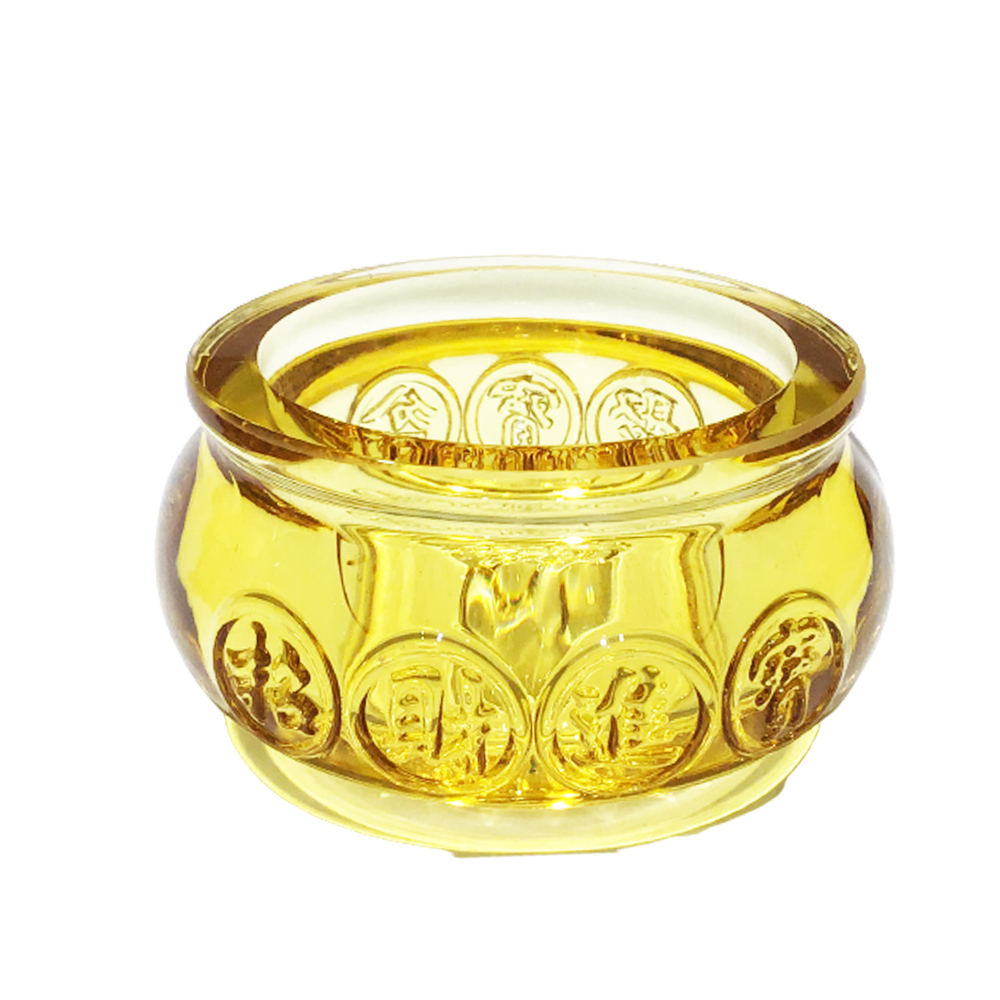 招財進寶琉璃聚寶盆7公分【十方】150584