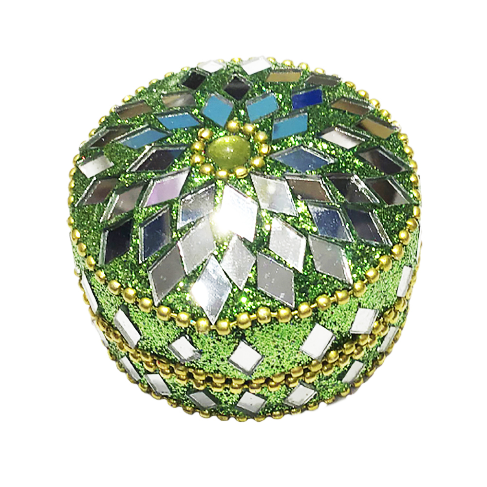 印度風寶罐7.3公分綠色【十方】150510