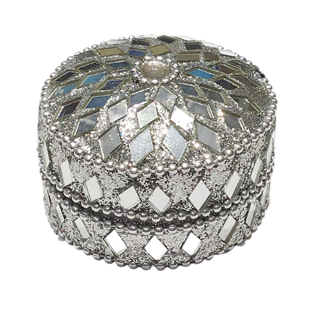 印度風寶罐7.3公分白色【十方】150519