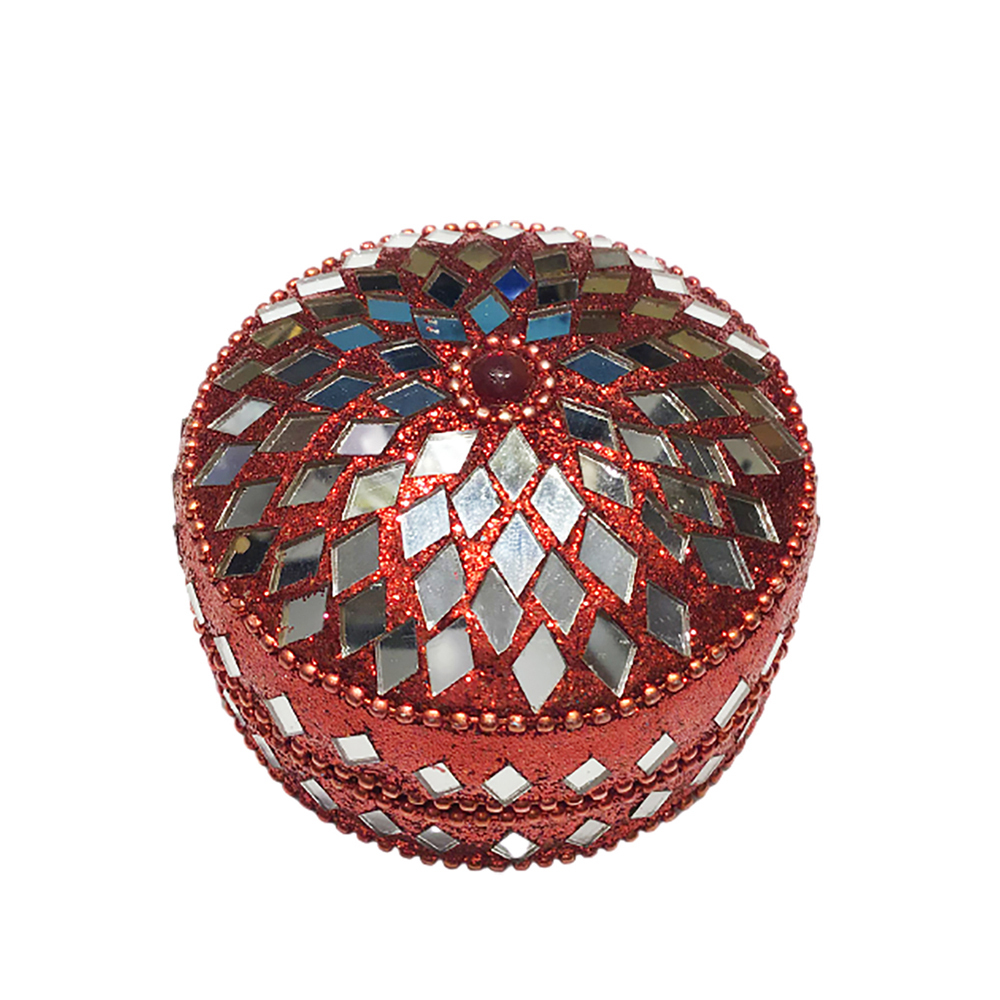 印度風寶罐4.6公分紅色【十方】150518