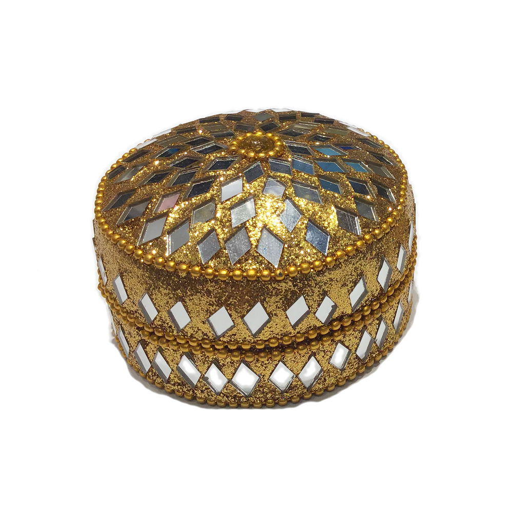 印度風黃色寶罐7.3公分【十方】150564