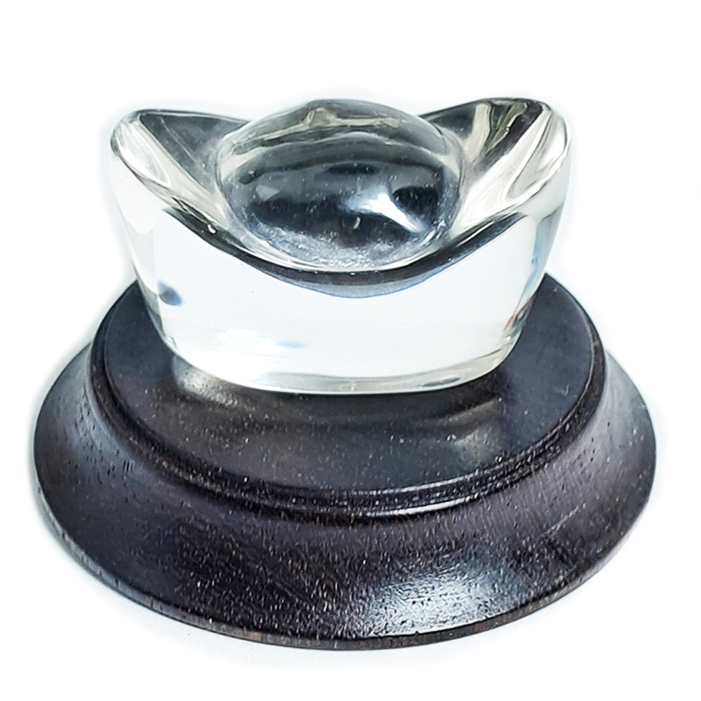 水晶元寶3.6公分&雞翅木座加贈聚寶盆【十方】152284