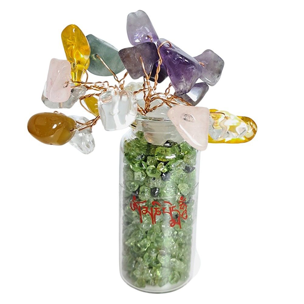 許願樹{橄欖石}水晶樹發財樹能量樹【十方】152362