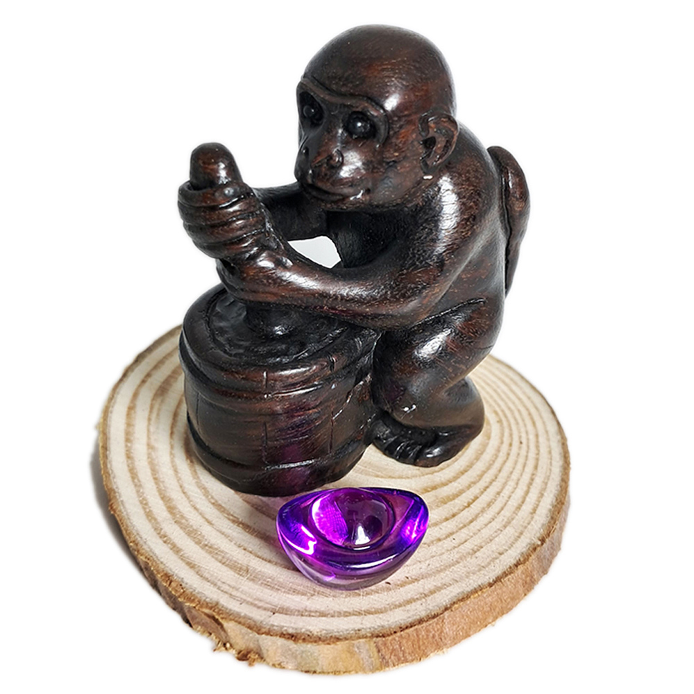 招財猴{檀木}開運精品【十方】152346