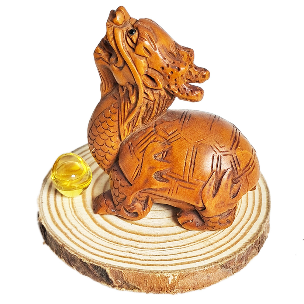 祥龍龜財{黃楊木}開運精品【十方】152309