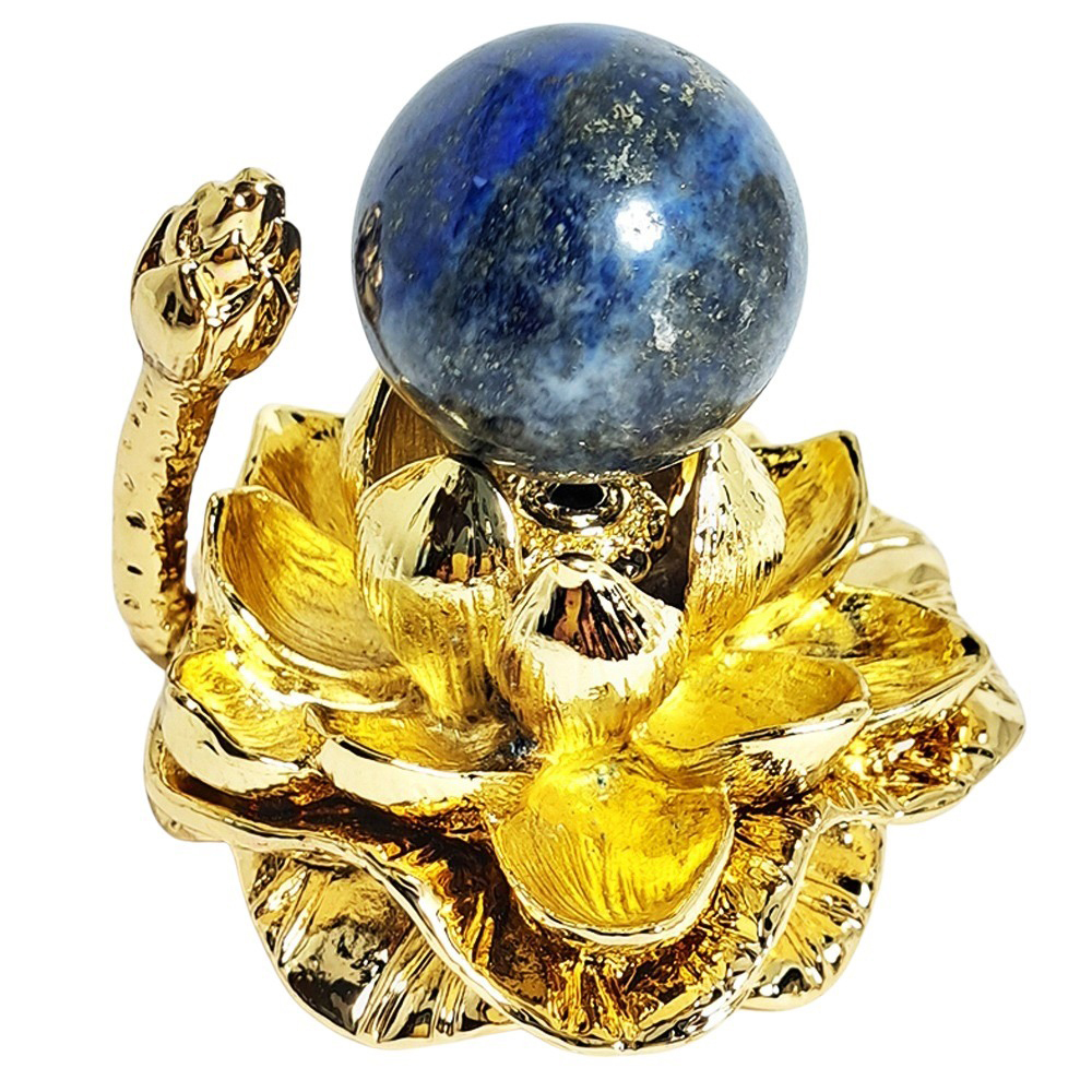 青金石球2.3公分+金蓮座【十方】152278