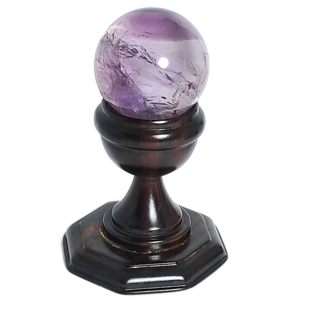 紫黃晶球3.4公分附黑檀座【十方】152433