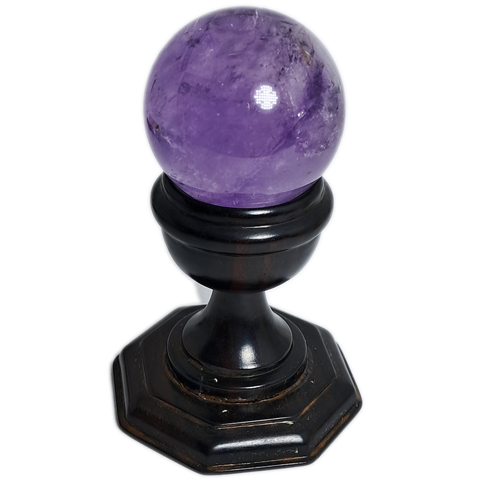 紫水晶球3.6公分&黑檀球座【十方】152534